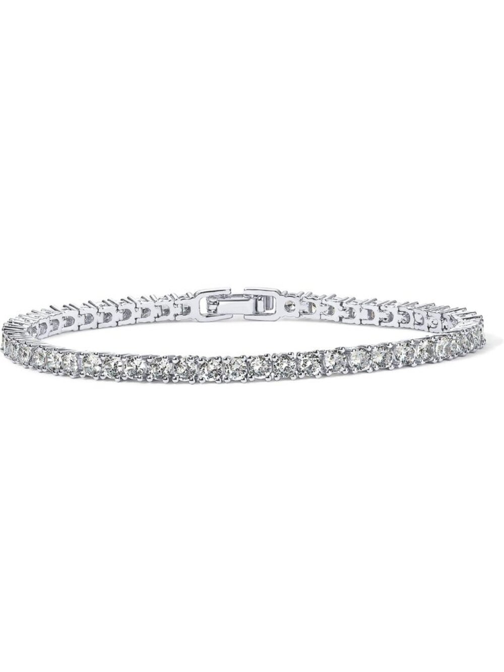 14K Gold Plated 3mm Cubic Zirconia Tennis Bracelet for Women | Elegant Gold